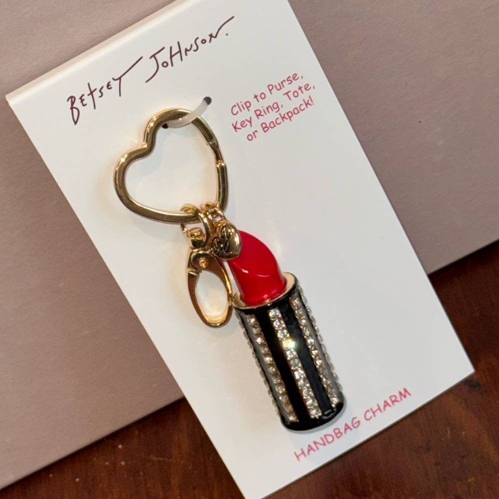 Betsy Johnson Lipstick Bag Charm